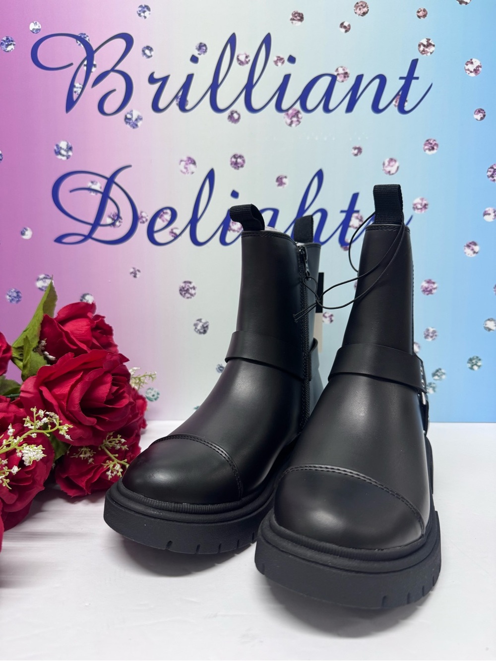 🖤NIB GIRLS ADORABLE MOTO BOOTS - Picture 4 of 8